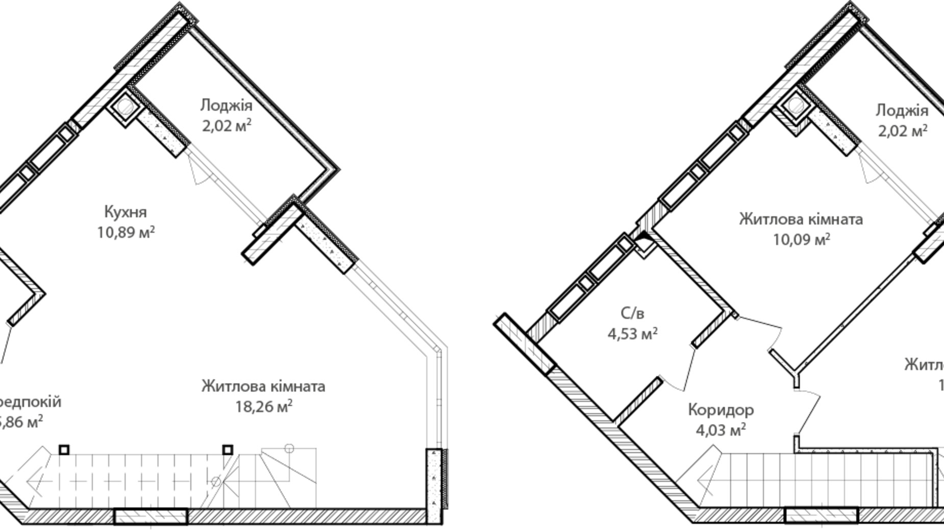 Планування багато­рівневої квартири в ЖК Синергія Сіті 77 м², фото 345115