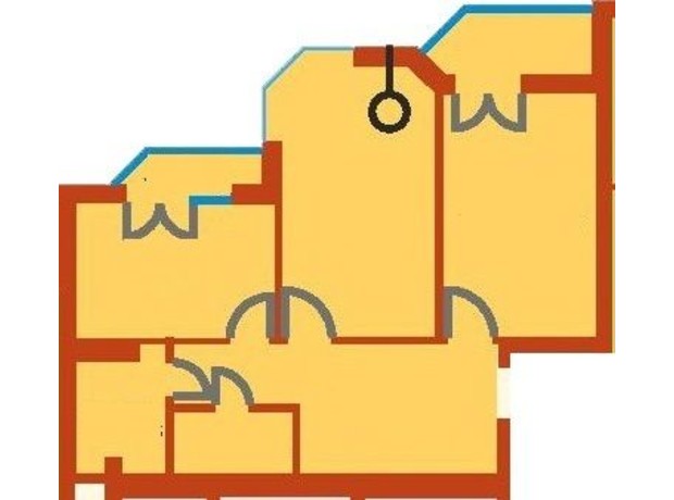 ЖК Сяйво 2: планировка 2-комнатной квартиры 64 м²