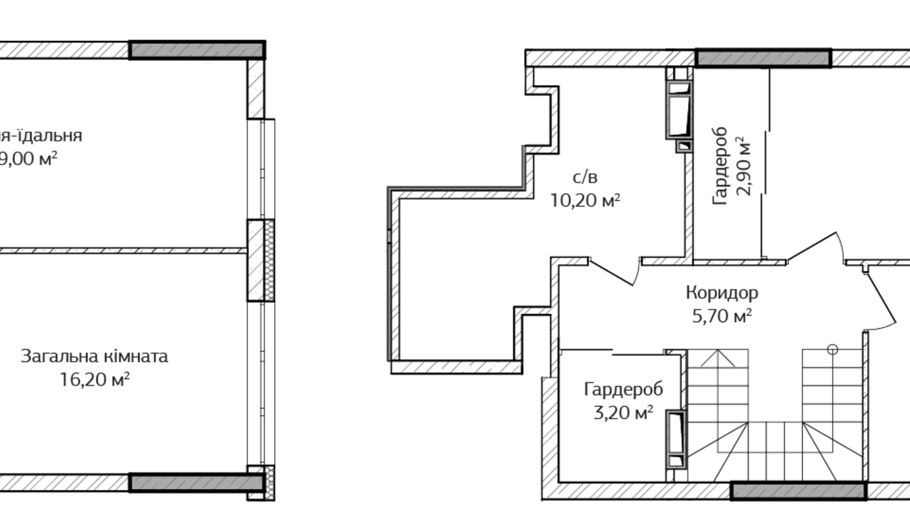 Планировка много­уровневой квартиры в ЖК City Park 2 104.6 м², фото 345810