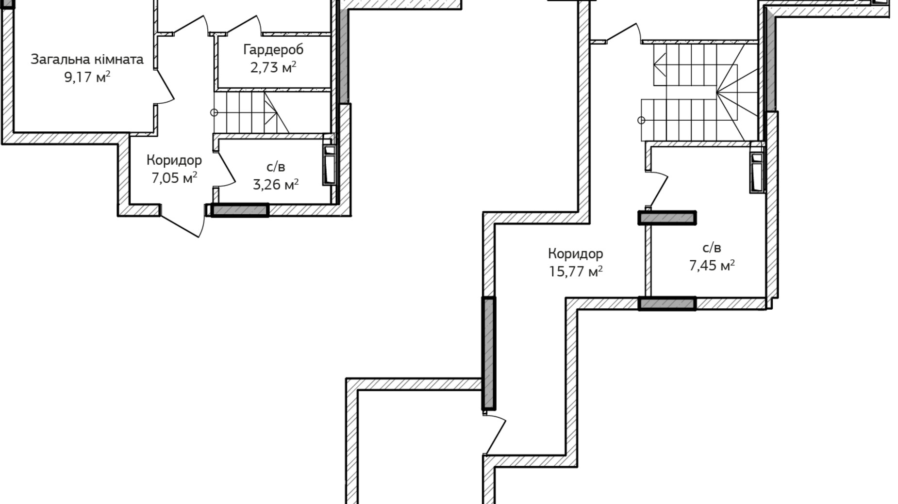 Планування багато­рівневої квартири в ЖК City Park 2 97.5 м², фото 345832