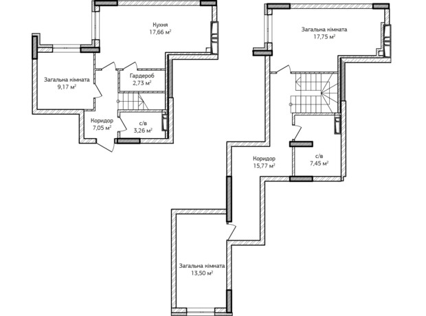 ЖК City Park 2: планування 3-кімнатної квартири 97.5 м²