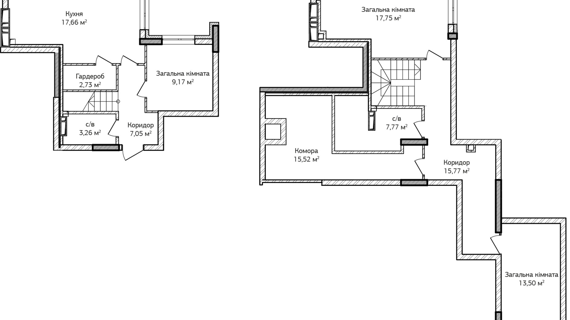 Планировка много­уровневой квартиры в ЖК City Park 2 110.7 м², фото 345833