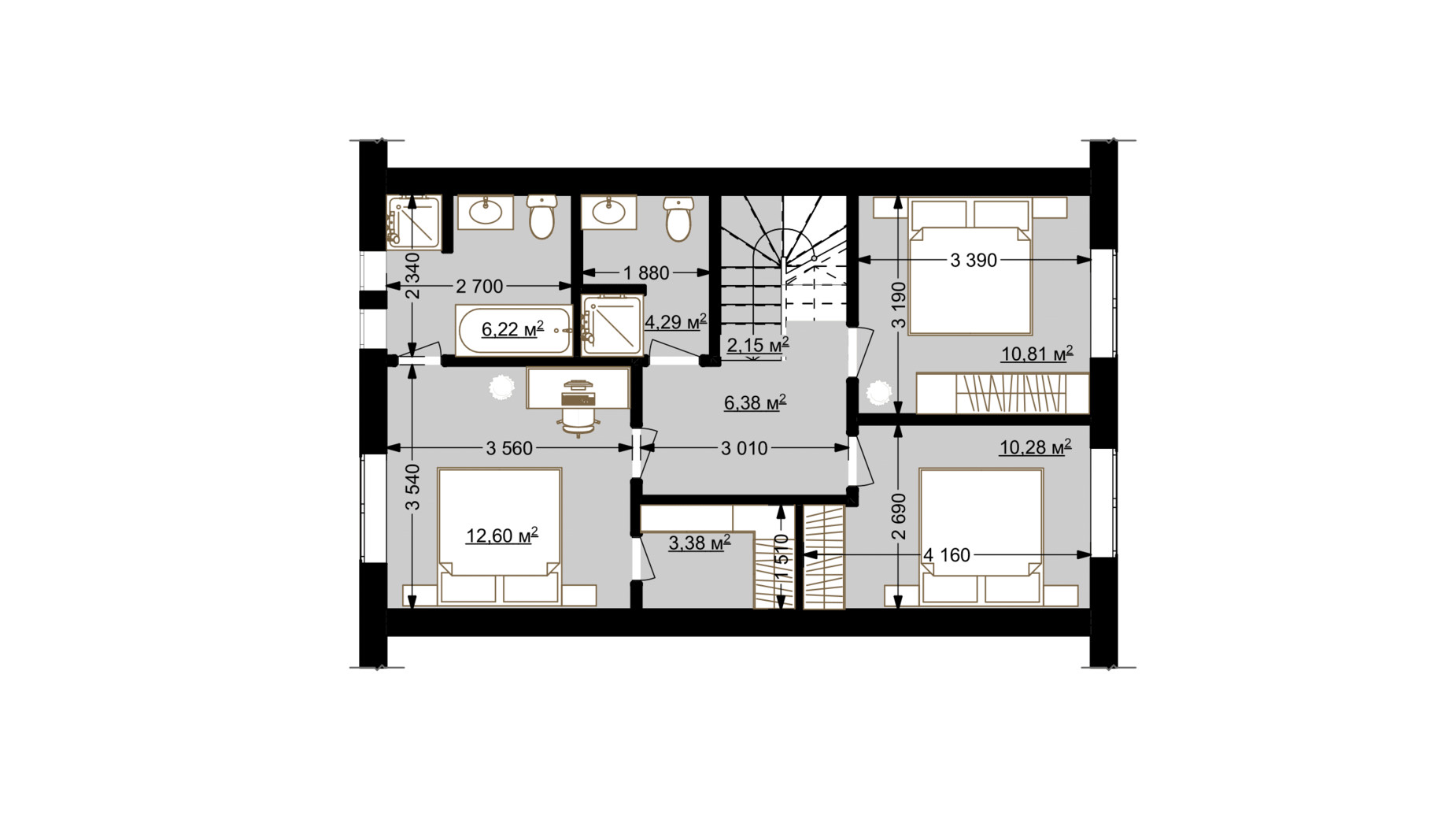 Планировка таунхауса в Таунхаус Карамель 111.8 м², фото 345903