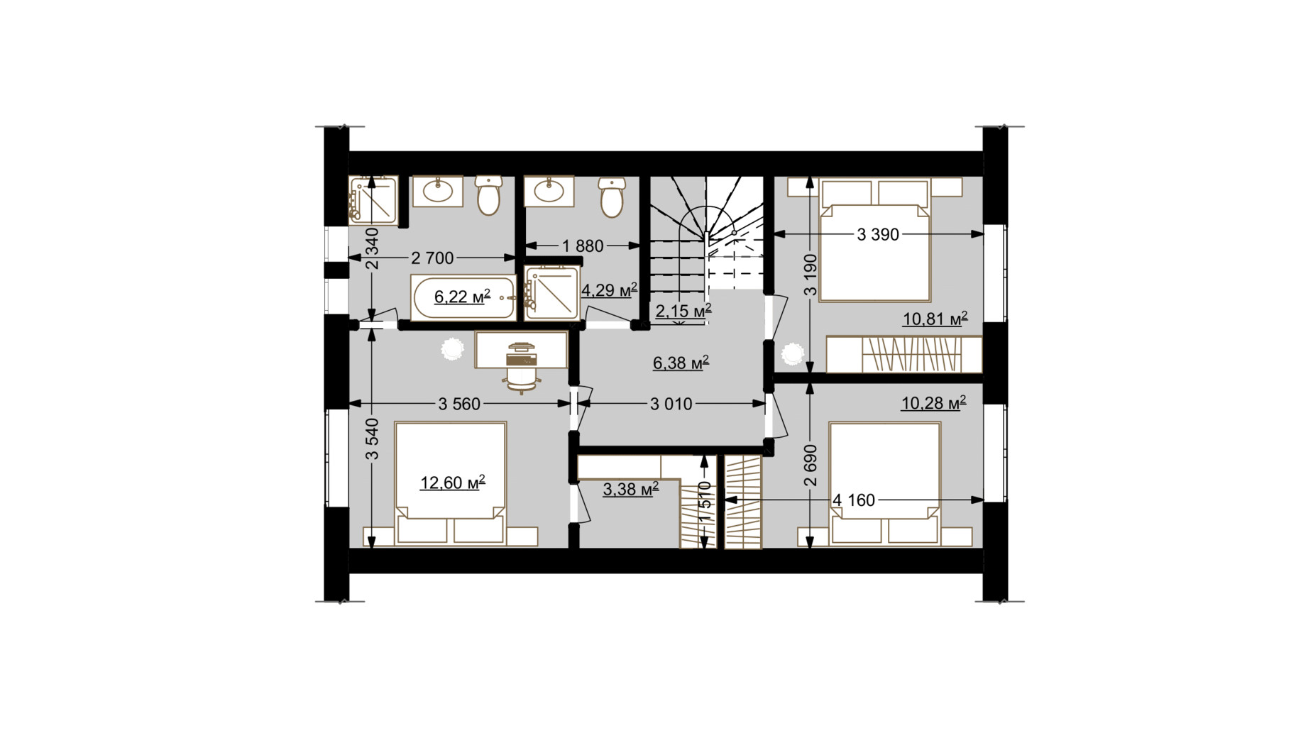 Планировка таунхауса в Таунхаус Карамель 116 м², фото 345903