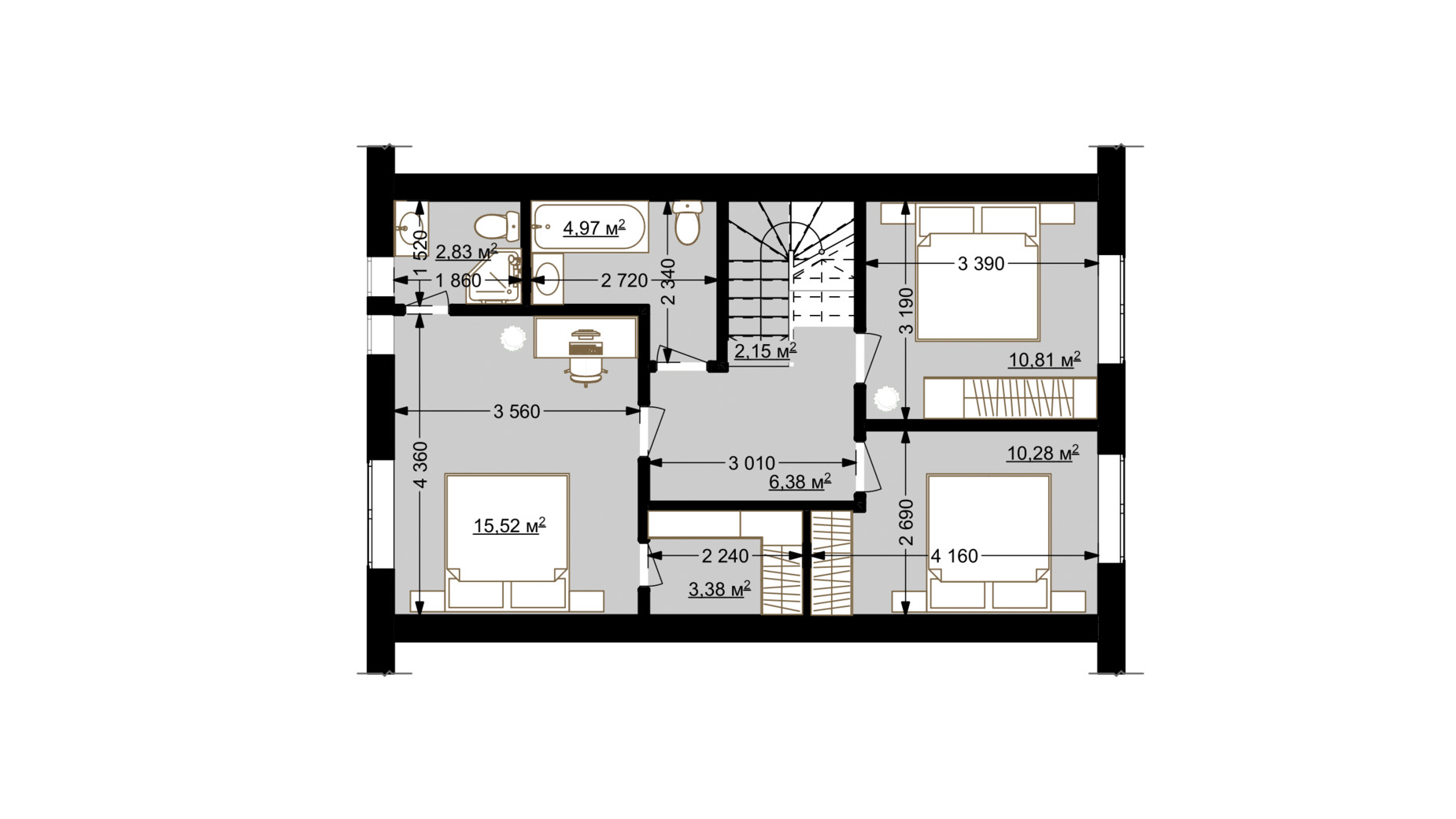 Планировка таунхауса в Таунхаус Карамель 111.8 м², фото 345904