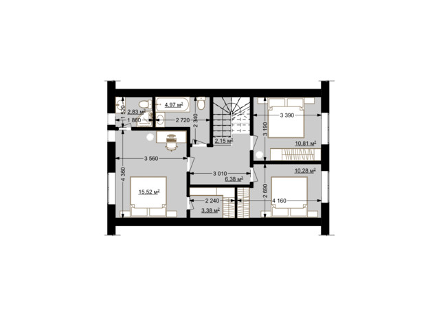 Таунхаус Карамель: планировка 4-комнатной квартиры 111.8 м²