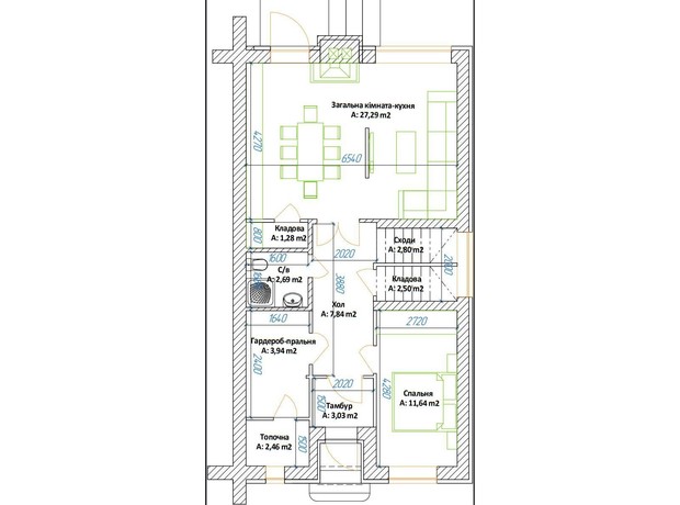 КГ Sandstone Residence: планировка 4-комнатной квартиры 165 м²