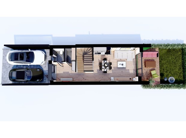 Таунхаус BowHouse: планировка 4-комнатной квартиры 120 м²