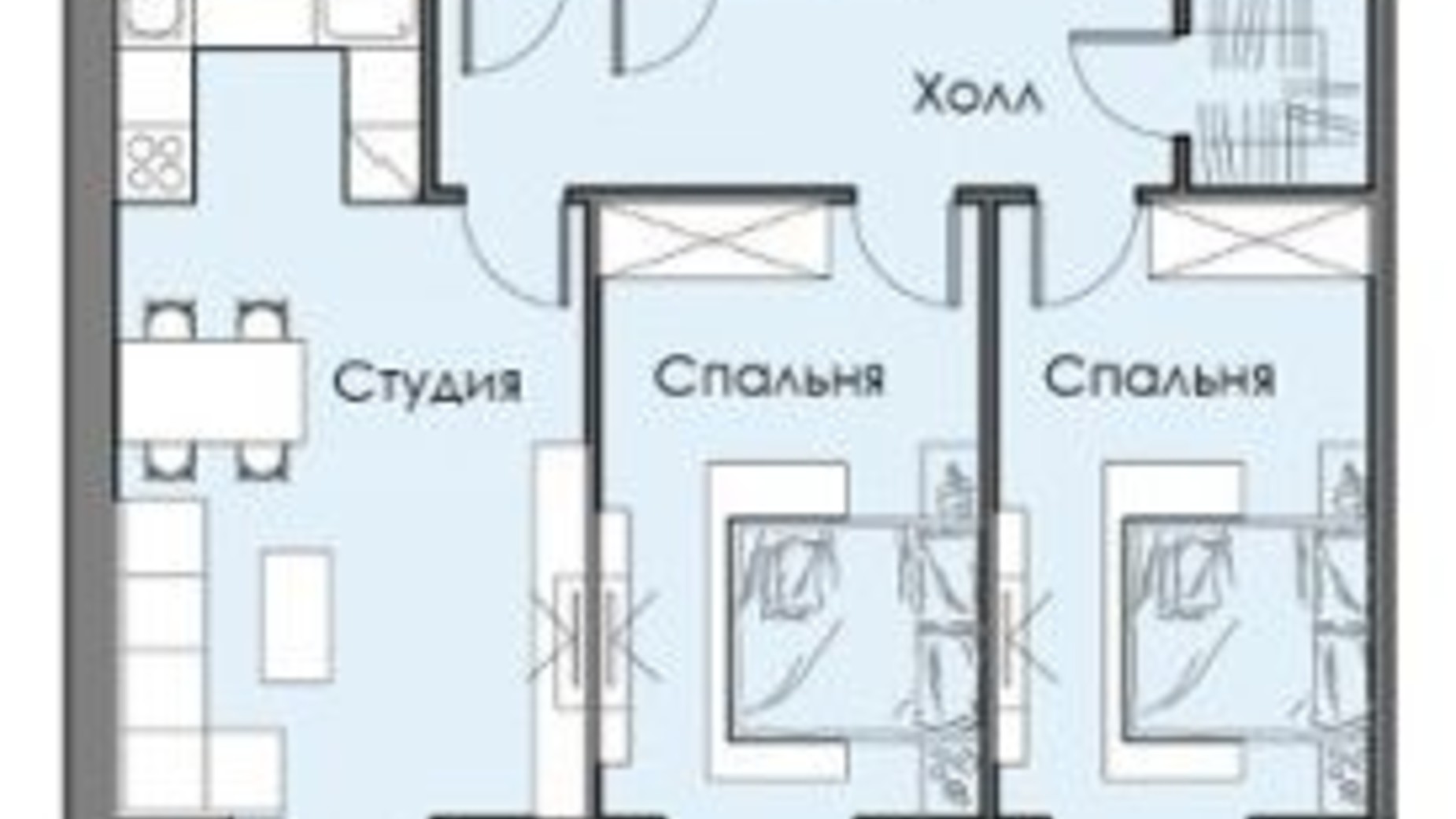 Планування 3-кімнатної квартири в ЖК Кращий Дім 103.2 м², фото 346513