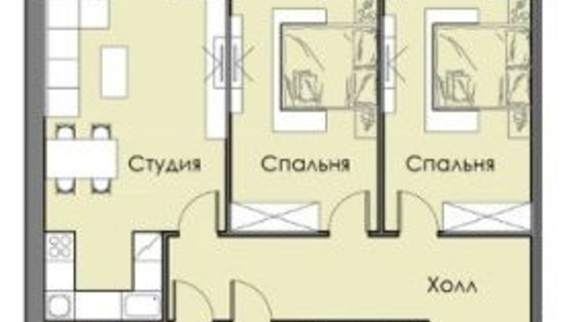 Планування 3-кімнатної квартири в ЖК Кращий Дім 107.5 м², фото 346516