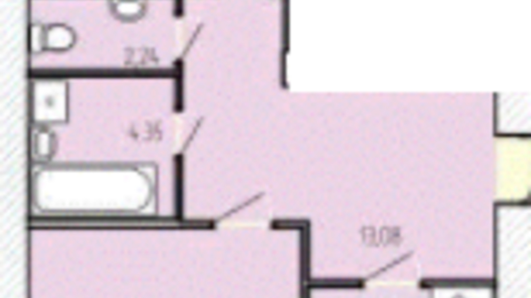 Планировка 2-комнатной квартиры в ЖК 777 94.46 м², фото 347500