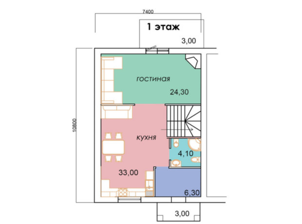 Таунхаус  Sun City: планування 4-кімнатної квартири 145 м²