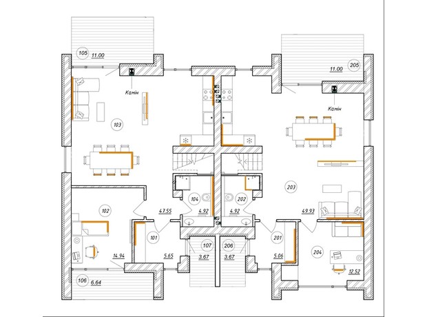 КГ Loft City 2.0: планировка 4-комнатной квартиры 115 м²