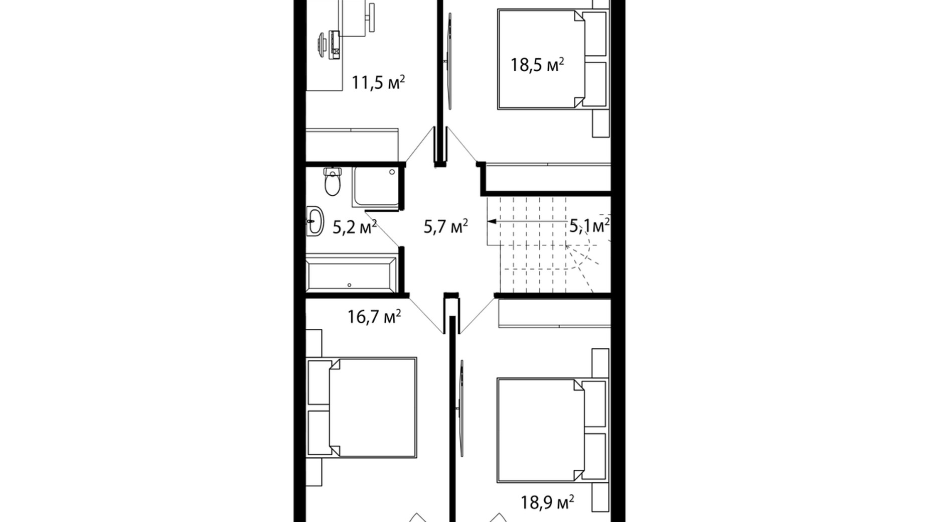 Планування таунхауса в Таунхаус Шевченка 171 м², фото 348804