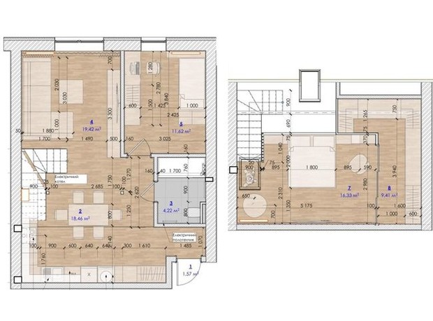 КД Craft: планировка 3-комнатной квартиры 81.03 м²