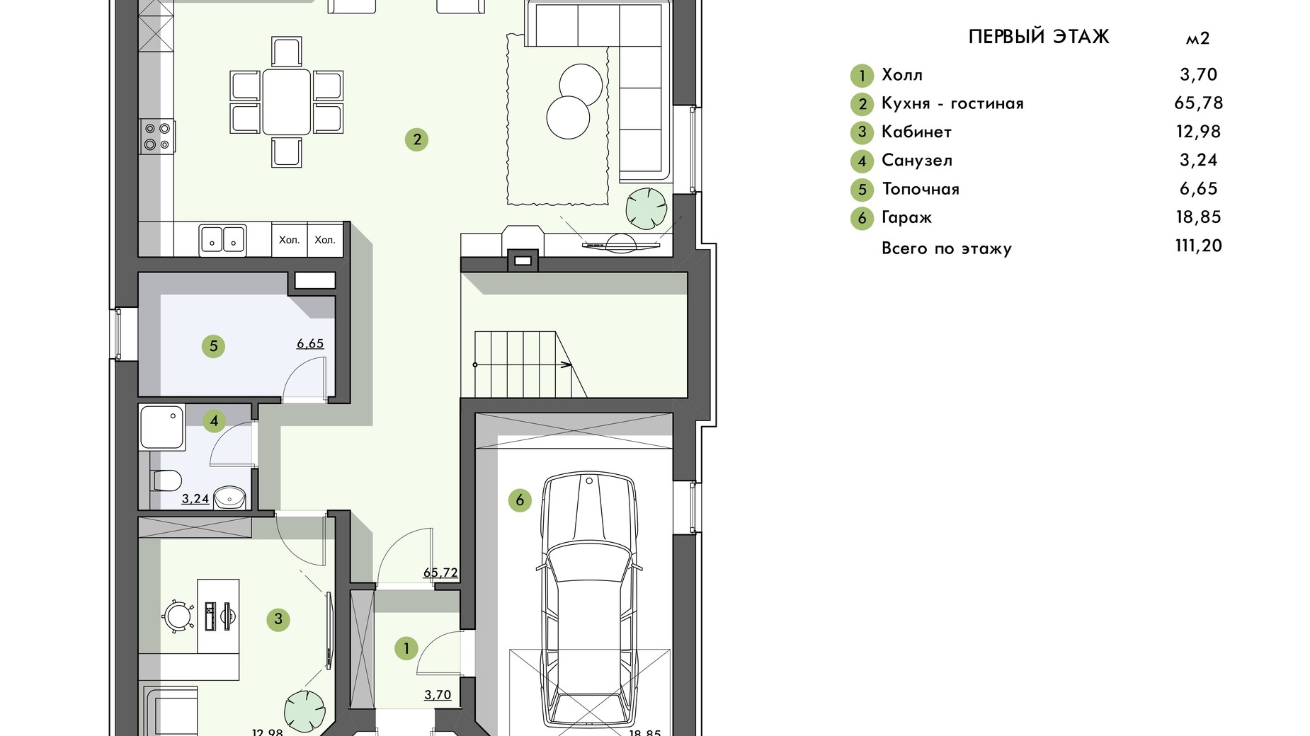 Планировка коттеджа в КГ Рославичи 210 м², фото 349827