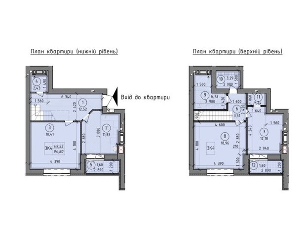 ЖК Французский Бульвар: планировка 3-комнатной квартиры 94.8 м²