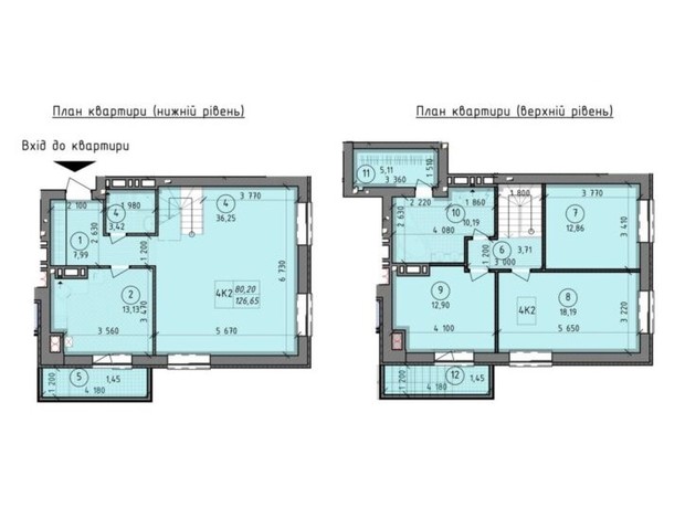 ЖК Французький Бульвар: планування 4-кімнатної квартири 126.65 м²