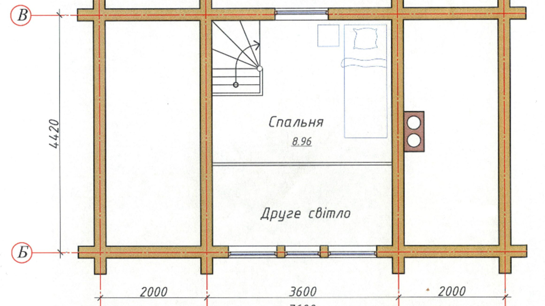 Планировка коттеджа в КГ Княжий Хутор 66 м², фото 352339