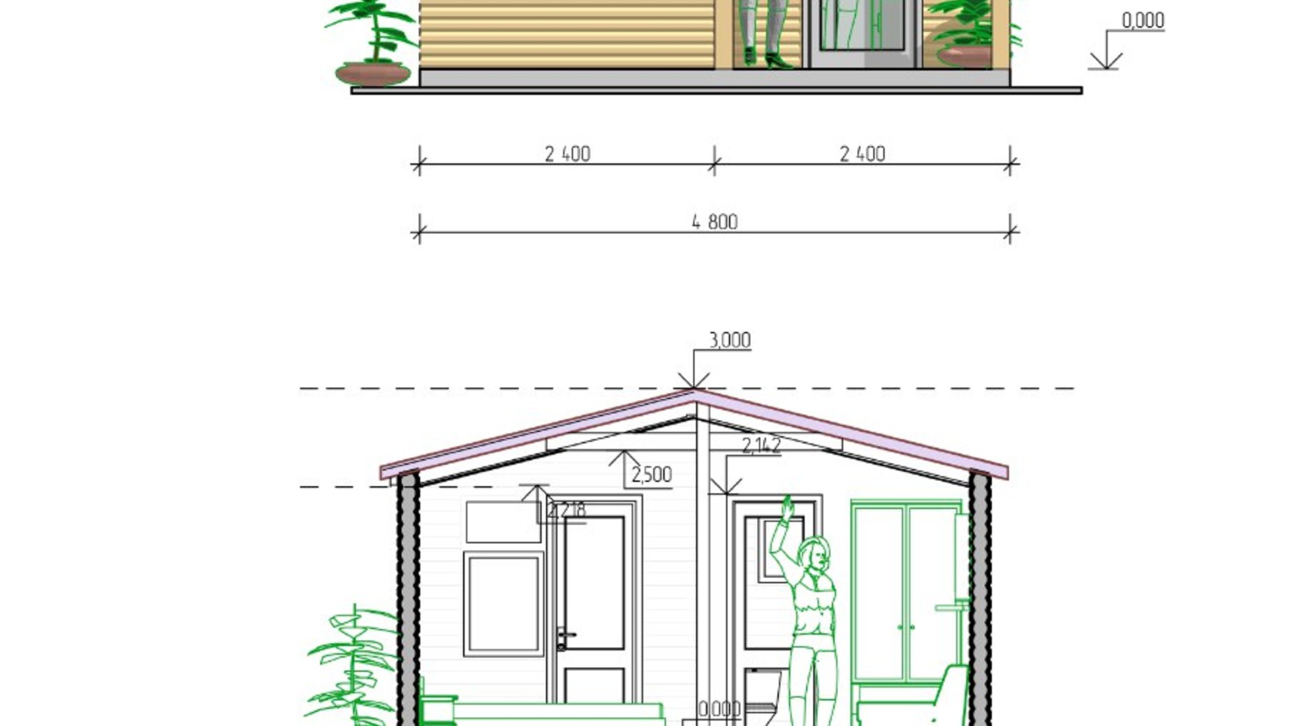 Планування котеджу в КМ Конопляна хата 25.5 м², фото 352645