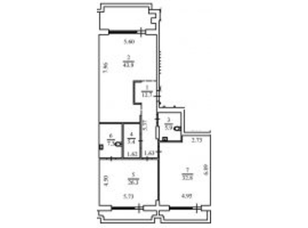 КД Liberty Residence: планировка 3-комнатной квартиры 151.9 м² КД Liberty Residence: планировка 3-комнатной квартиры 151.9 м²
