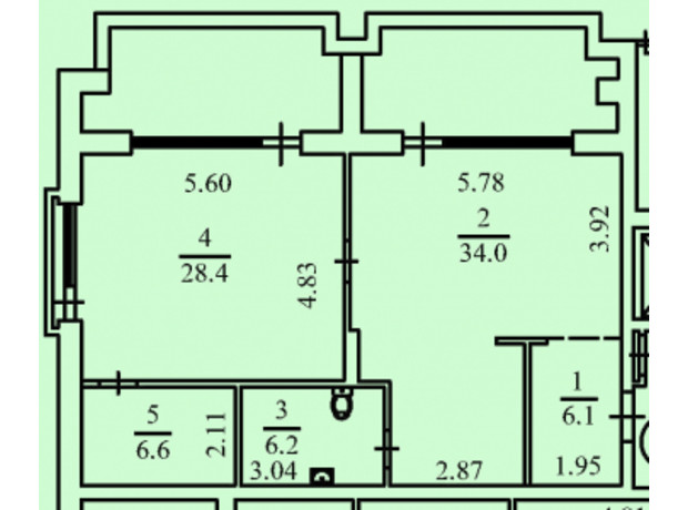 КД Liberty Residence: планировка 2-комнатной квартиры 106.2 м² КД Liberty Residence: планировка 2-комнатной квартиры 106.2 м²