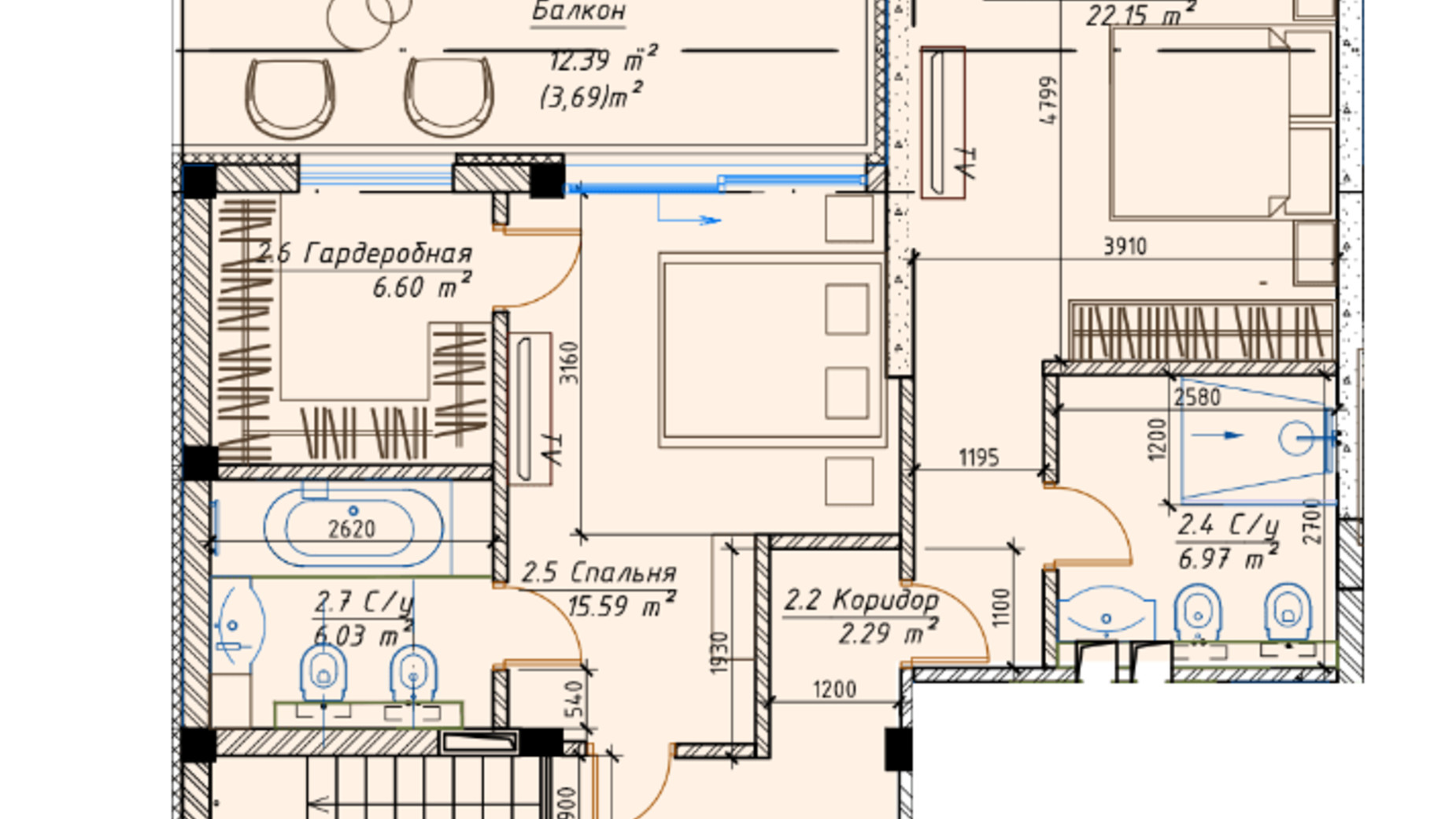 Планування таунхауса в КМ River Garden 206 м², фото 354217