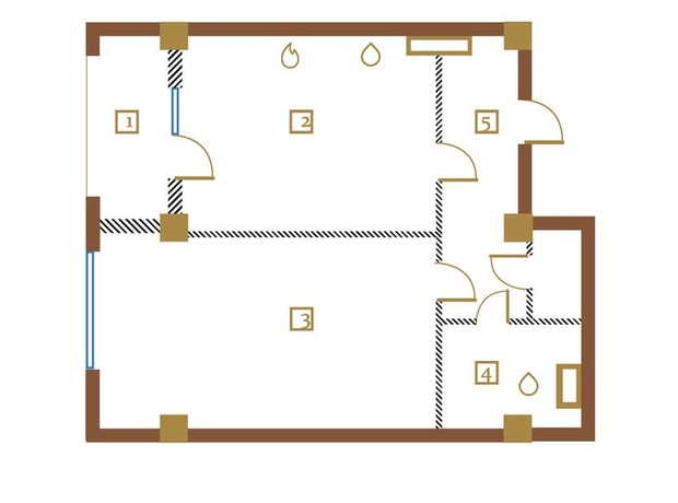 КД Leonardo town: планування 1-кімнатної квартири 76.1 м²