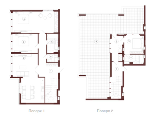 ЖК Obolon Plaza: планировка 3-комнатной квартиры 156 м²