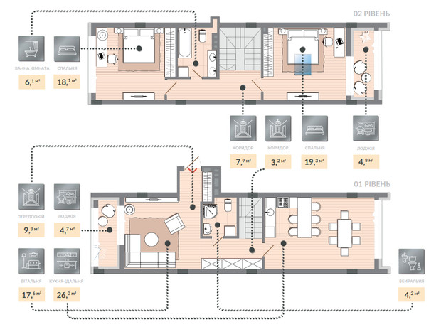 ЖК Luxberry lakes & forest: планування 3-кімнатної квартири 121.2 м²