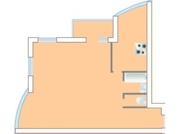 ЖК Пихтовый: планировка 2-комнатной квартиры 79.1 м²
