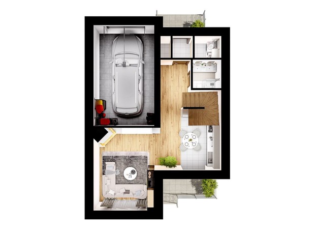 Таунхаус Панське містечко: планування 3-кімнатної квартири 133 м²