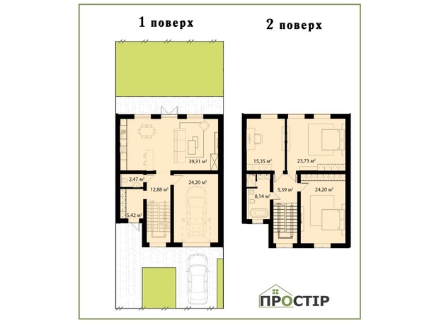 КГ ПРОСТІР: планировка 4-комнатной квартиры 161.1 м²