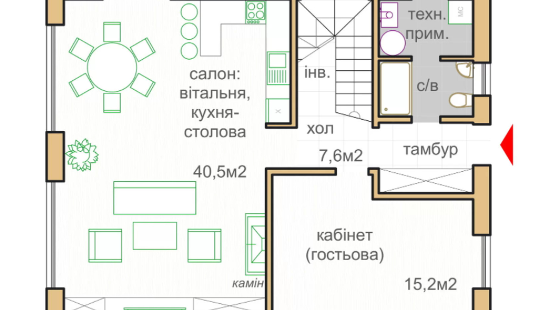 Планировка коттеджа в КГ Oklahoma Cottage Town 150 м², фото 356763