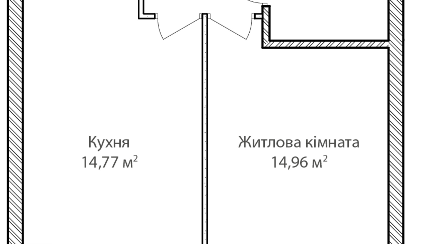 Планування 1-кімнатної квартири в ЖК Синергія Сіті 38 м², фото 356775