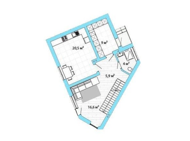 Таунхаус California: планировка 4-комнатной квартиры 232.8 м²