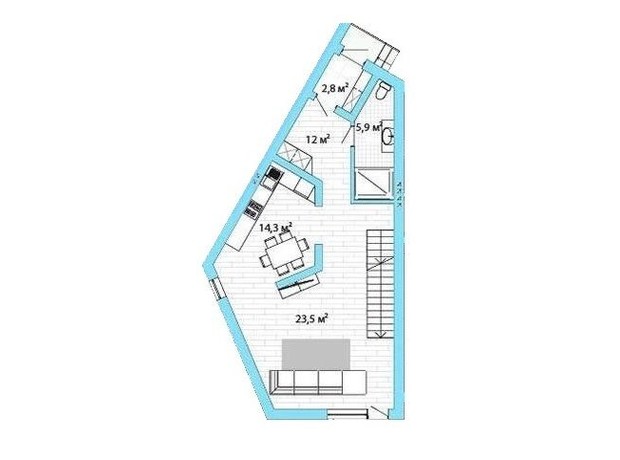 Таунхаус California: планування 4-кімнатної квартири 234 м²