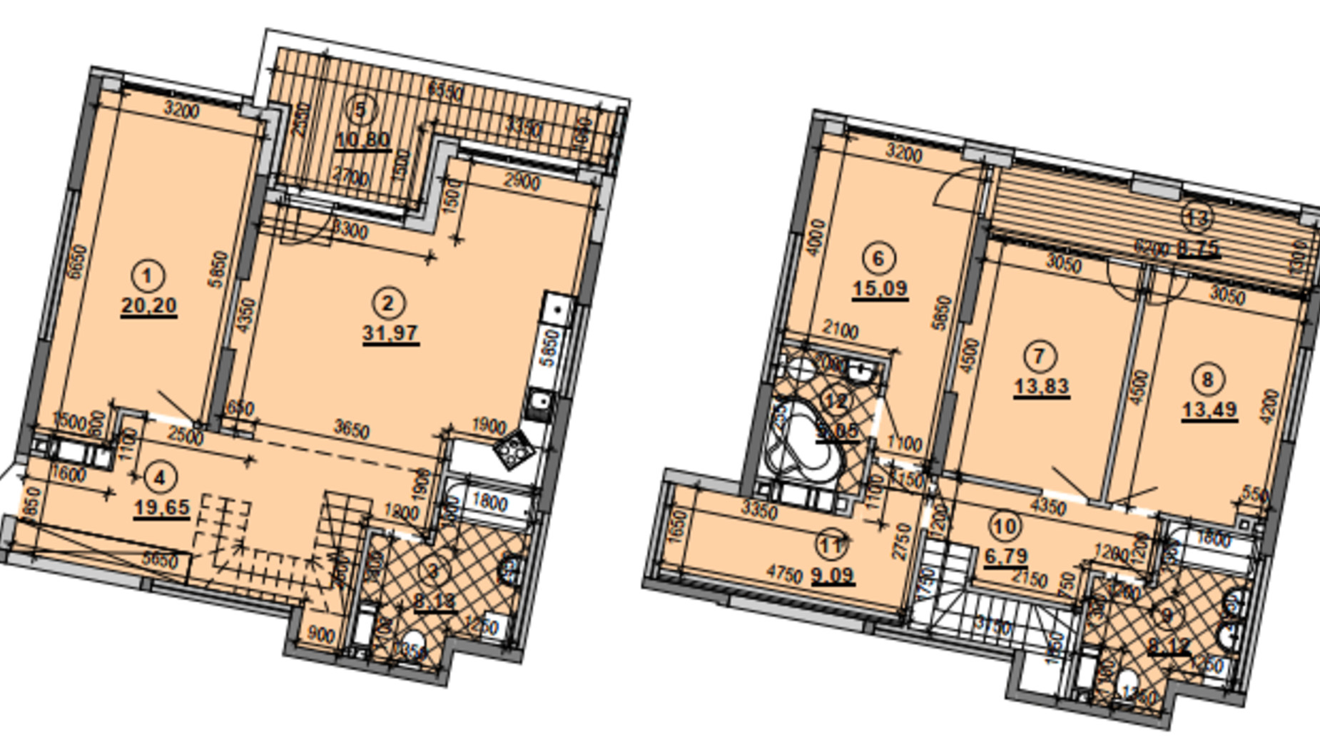 Планування багато­рівневої квартири в ЖК Great 163.4 м², фото 357763