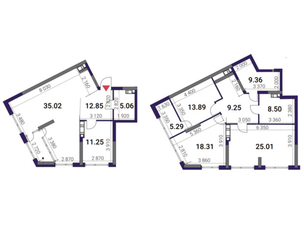 ЖК Great: планировка 4-комнатной квартиры 157.96 м²