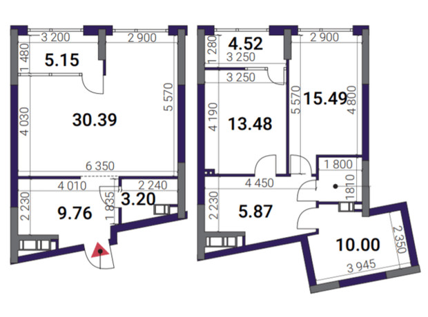 ЖК Great: планування 2-кімнатної квартири 101.21 м²