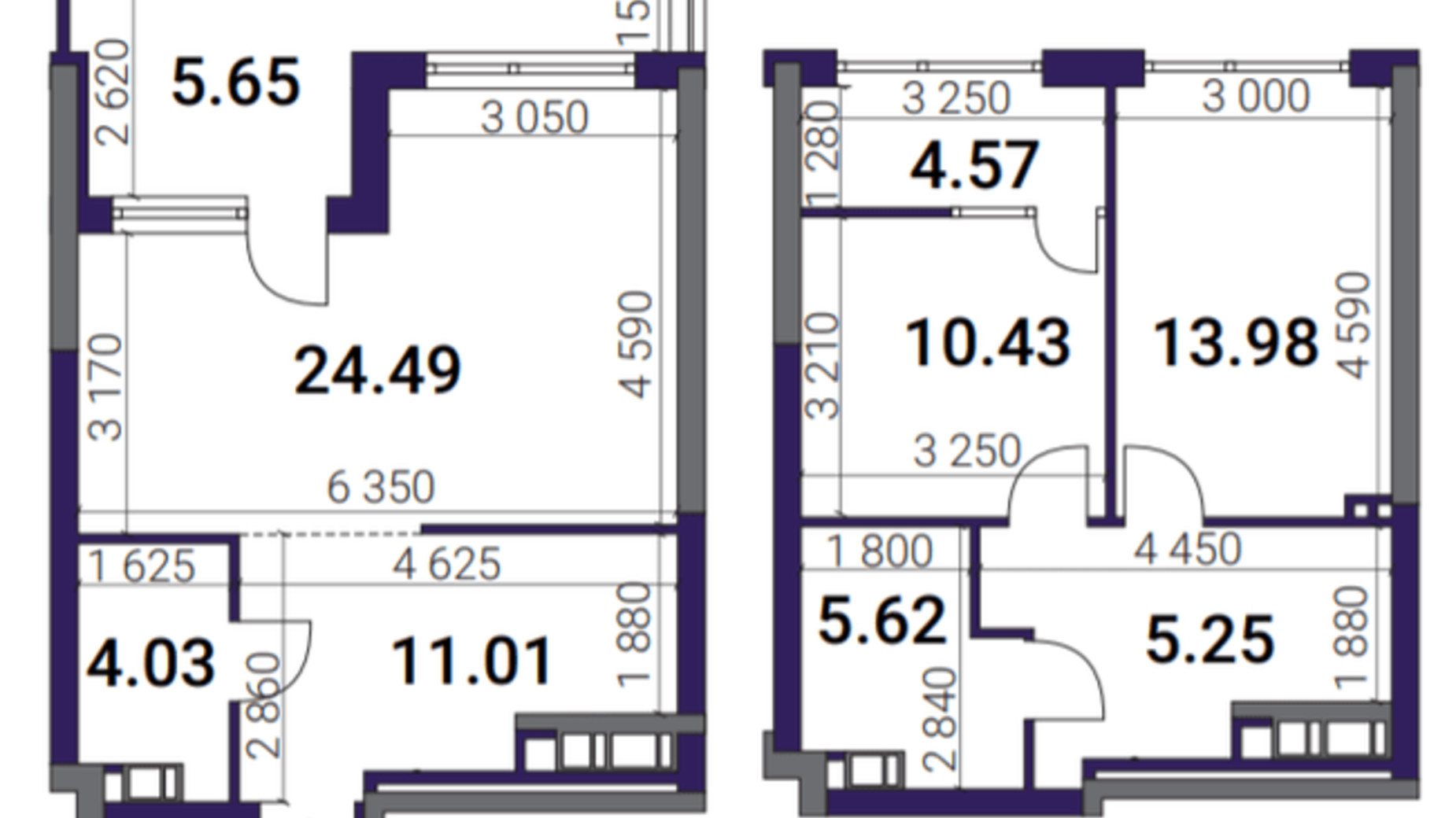 Планировка много­уровневой квартиры в ЖК Great 86.43 м², фото 357880