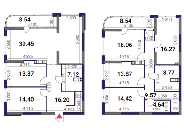 ЖК Great: планировка 6-комнатной квартиры 193.72 м²
