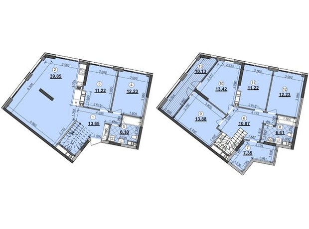 ЖК Great: планировка 6-комнатной квартиры 169.7 м²
