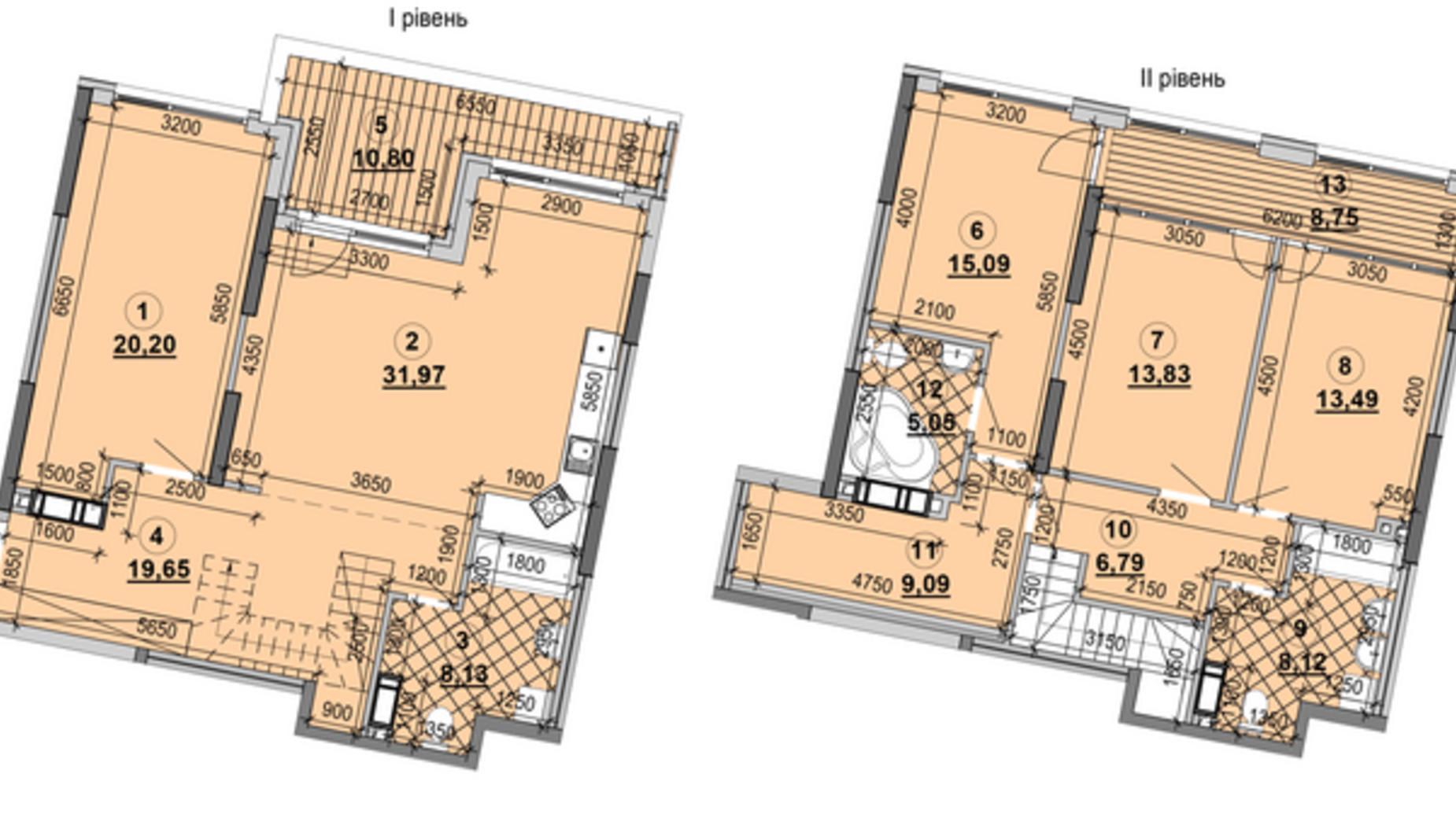 Планування багато­рівневої квартири в ЖК Great 163.4 м², фото 357906