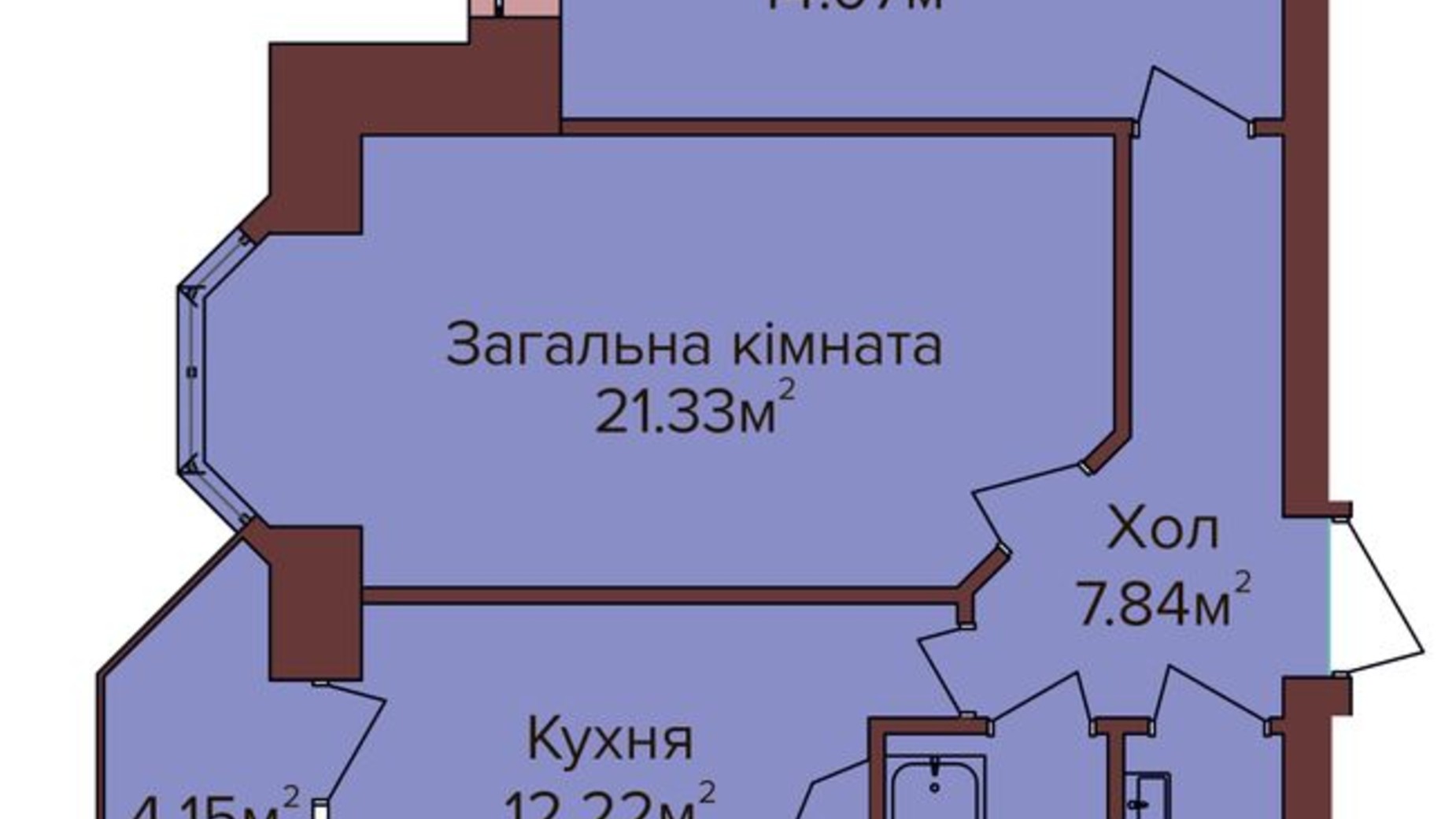 Планировка 2-комнатной квартиры в ЖК на бульваре Независимости 65 м², фото 357975