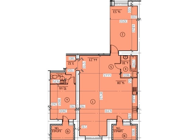 ЖК Эспланада: планировка 3-комнатной квартиры 88.93 м²