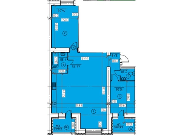 ЖК Эспланада: планировка 3-комнатной квартиры 89.48 м²