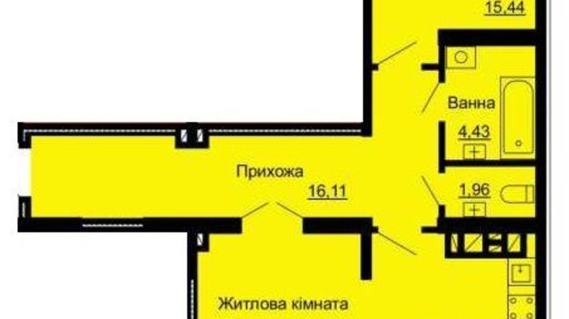 Планування 2-кімнатної квартири в ЖК Варшавський 70.42 м², фото 358414