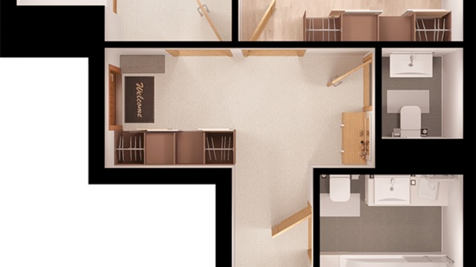 Планування 2-кімнатної квартири в ЖК Paradise Avenue 70.16 м², фото 358507