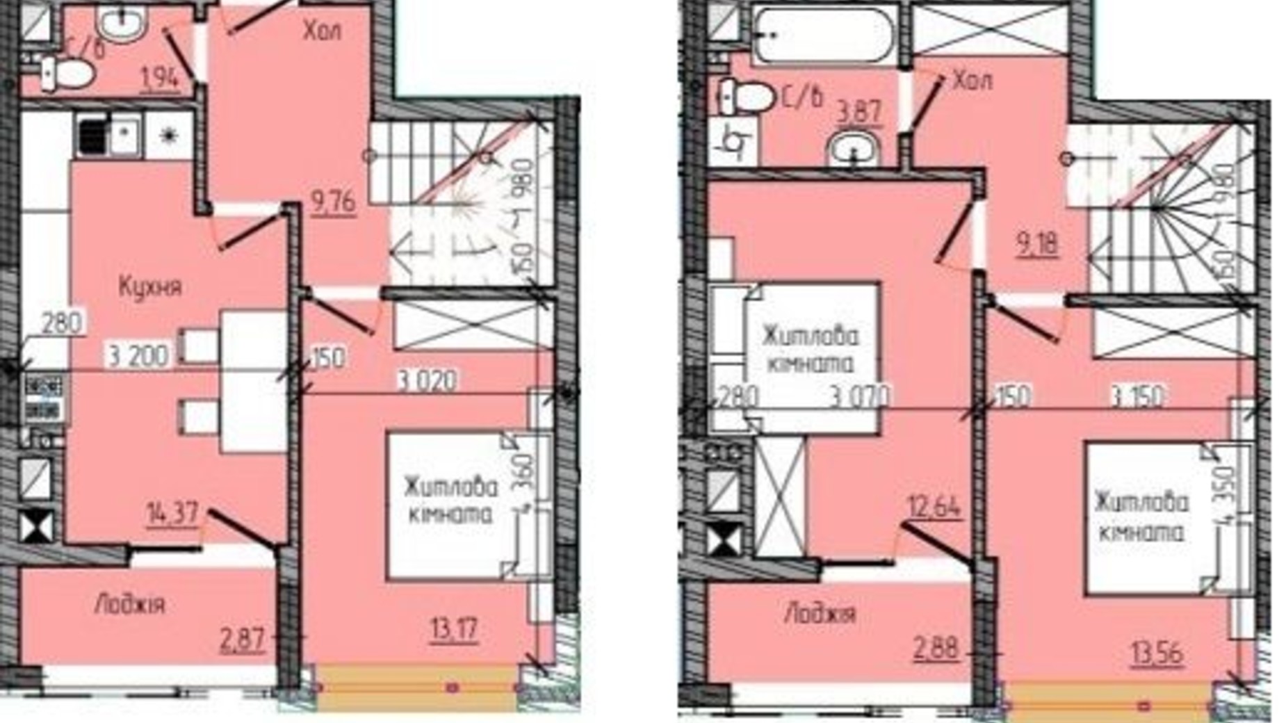 Планировка 3-комнатной квартиры в ЖК Modern Home 84.24 м², фото 358681